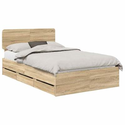 Bedframe met lade Sonoma Eiken 120 x 200 cm Geconstrueerd hout