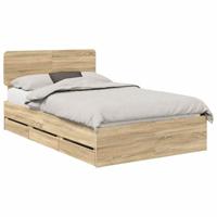 Bedframe met lade Sonoma Eiken 120 x 200 cm Geconstrueerd hout - thumbnail