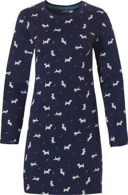 Blauw hondjes nachthemd katoen Blauw hondjes nachthemd katoen