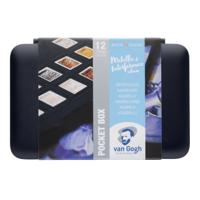 Van Gogh aquarelverf, pocketbox met 12 napjes, metallic- en interference kleuren - thumbnail