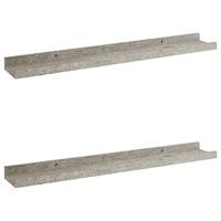 VidaXL Wandschappen 2 st 60x9x3 cm betongrijs - thumbnail