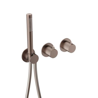 Hotbath Inbouw thermostaat - Afbouwdeel Ace Met 2-Weg Stop-Omstel Met Handdouche/ Doucheslang Geborsteld Koper PVD Hotbath Inbouw thermostaat - Afbouwdeel Ace Met 2-Weg Stop-Omstel Met Handdouche/ Doucheslang Geborsteld Koper PVD