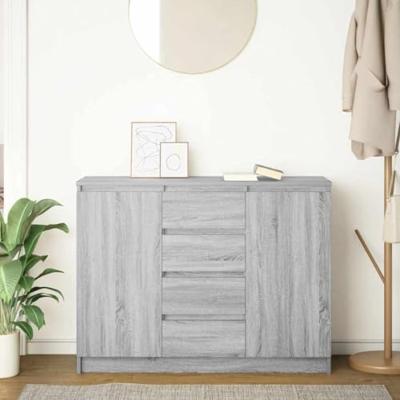 Dressoir met lades 100,5x35x76 cm spaanplaat grijs Sonoma