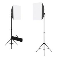 VidaXL Professionele studiolampen 2 st 40x60 cm staal zwart - thumbnail
