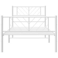 Bedframe met hoofd- en voeteneinde metaal wit 107x203 cm - thumbnail