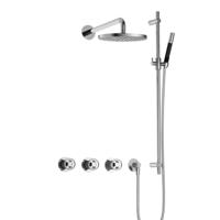 Hotbath Cobber - CW7067 - Inbouw Regendoucheset - Chroom - 2 Stopkranen - Thermostatisch - Wandarm 40 cm - Hoofddouche 200 mm - Ronde Handdouche - Glijstang 900 mm - Waterbesparend - thumbnail