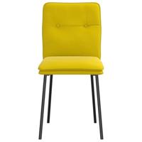 Eetkamerstoelen 6 st fluweel geel - thumbnail