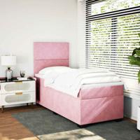 Boxspring met matras fluweel roze 90x190 cm - thumbnail