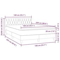 Boxspring met matras fluweel roze 140x220 cm - thumbnail