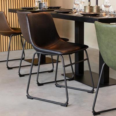 LABEL51 Eetkamerstoel Risto - Zwart - PU-Leder - Black Frame