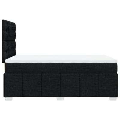 Boxspring met matras stof zwart 120x190 cm