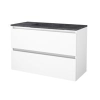 Badmeubelset Aquasplash Salt 100x46 cm Greeploos 2 Lades Met Wastafel Hardsteen 1 Kraangat Ice White Aquasplash - thumbnail