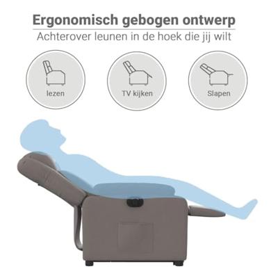 Sta-op-stoel elektrisch verstelbaar stof taupe