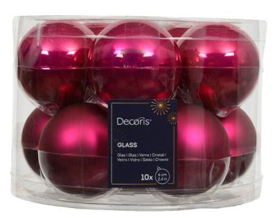 Kerstballen glas d6 cm pink 10 st Decoris - Decoris Kerstballen glas d6 cm pink 10 st Decoris - Decoris