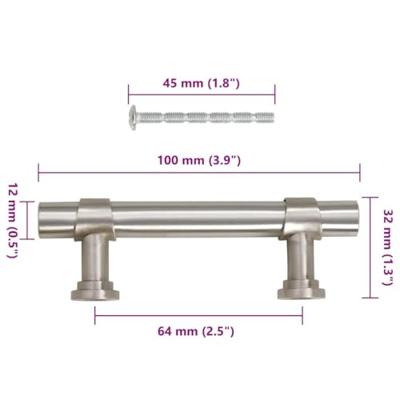 VidaXL Handvatten 10 st 64 mm roestvrij staal zilverkleurig VidaXL Handvatten 10 st 64 mm roestvrij staal zilverkleurig