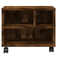 VidaXL Printerkastje met wielen 41x32x34,5 cm gerookt eikenkleurig - thumbnail