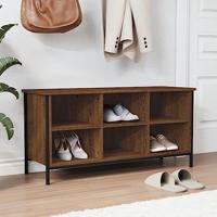 VidaXL Schoenenkast 100x35x50 cm bewerkt hout bruin eikenkleur - thumbnail