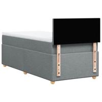 Boxspring met matras stof lichtgrijs 80x200 cm - thumbnail