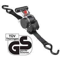 Masterlock Set of 2 retractable ratchet tie downs with S hooks 3m - colour : blac - 3238EURDAT - thumbnail