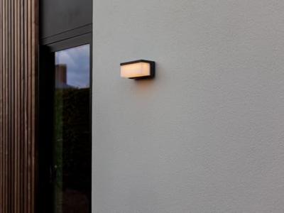 Buitenlamp hybride zon zwart Zelna solar + 220 v gevelverlichting grijs LED warm wit 19 cm - thumbnail