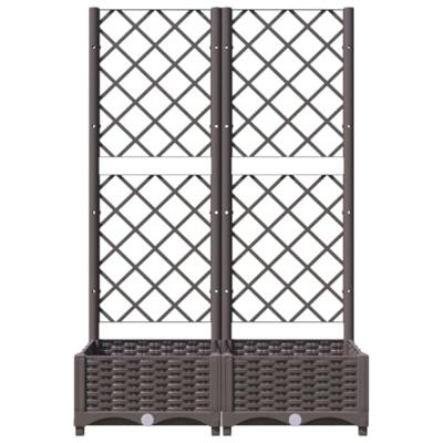 Plantenbak met latwerk 80x40x121,5 cm polypropeen bruin