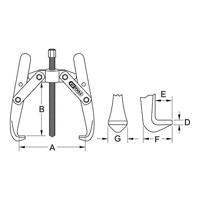 KS Tools 6203606 Poelietrekker Aantal haken: 2 - thumbnail