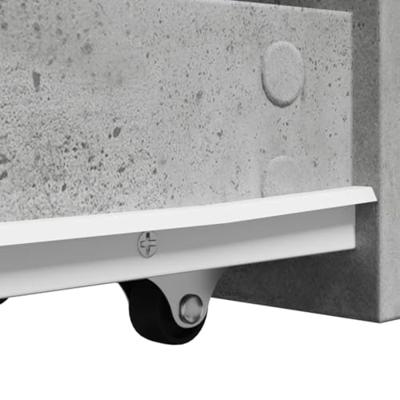 Badkamerkast smal met wielen bewerkt hout betongrijs