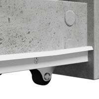 Badkamerkast smal met wielen bewerkt hout betongrijs - thumbnail