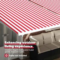 VidaXL Zonnescherm vervangingen rood en wit 1000 x 160 cm - thumbnail