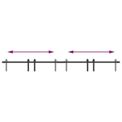 VidaXL Ophangset voor schuifdeur 200 cm koolstofstaal