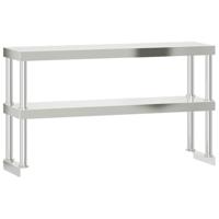 Verhoging voor werktafel 2-laags 110x30x65 cm roestvrij staal - thumbnail