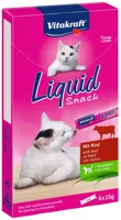 VITAKRAFT Cat Liquid-Snack with beef - Kattensnoepje - 6 x 15g - thumbnail