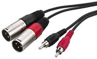 Monacor 0069020 XLR / Cinch Audio Verbindingskabel [2x XLR-stekker - 2x Cinch-stekker] 1 m Zwart - thumbnail