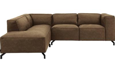 Goossens Bank Calvin groen, micro leer, 2-zits, modern design met ligelement links Goossens Bank Calvin groen, micro leer, 2-zits, modern design met ligelement links