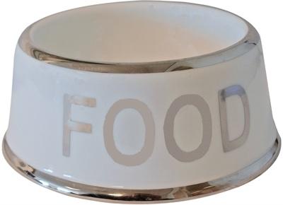 Hondeneetbak wit/zilver Food 18 cm Eet-en-drinkbakken-hond Gebr. de Boon - Gebr de boon
