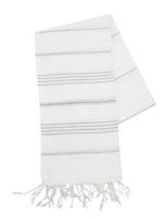 The One Towelling Hamamdoek Wit/Grijs - thumbnail