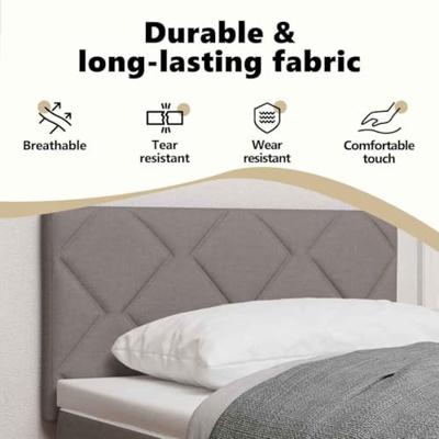Stoffen Hoofdbord Geometrisch met hoofdeinde Taupe 90 cm Stof - thumbnail