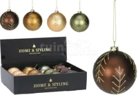 Kerstbal Plastic Glitter Tak Ø8cm Assorti 1st - thumbnail