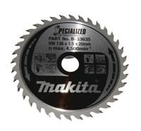 Makita Cirkelzaagblad voor Hout | Specialized: Accu | Ø 136mm Asgat 20mm 36T - B-33635 - thumbnail