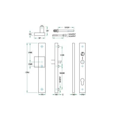 Knop/kruk paar PRIO rechth. SKG*** rvs mat blind/PC92 LS