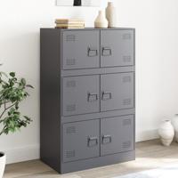 Dressoir 67x39x107 cm staal antracietkleurig - thumbnail