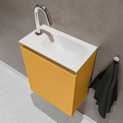 MONDIAZ TURE 40cm toiletmeubel ocher. EDEN wastafel talc rechts 1 kraangat