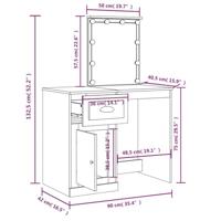 Kaptafel met LED-verlichting 90x42x132,5 cm zwart - thumbnail