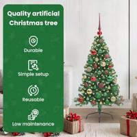 VidaXL Kunstmatig voorverlicht kerstboom met 150 led groen 120 cm pvc - thumbnail