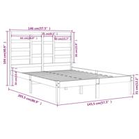 Bedframe zonder matras massief hout 140x200 cm - thumbnail