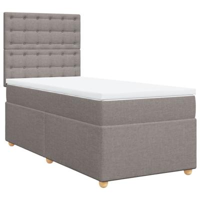 Boxspring met matras stof taupe 90x200 cm