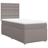 Boxspring met matras stof taupe 90x200 cm - thumbnail