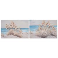 Schilderij Home ESPRIT Blauw Beige Strand Mediterrane 120 x 2,8 x 80 cm (2 Stuks) - thumbnail