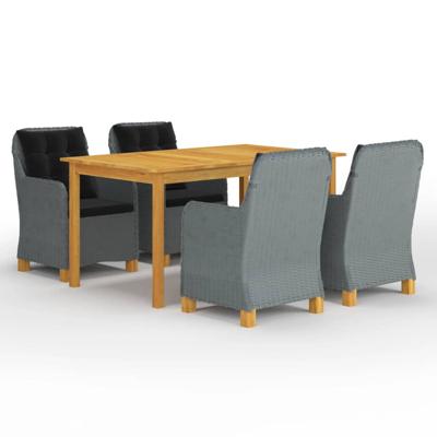 5-delige Tuinset lichtgrijs