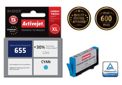 Activejet AH-655CR inkt (vervanging HP 655 CZ110AE; Premium; 12 ml; blauw)
